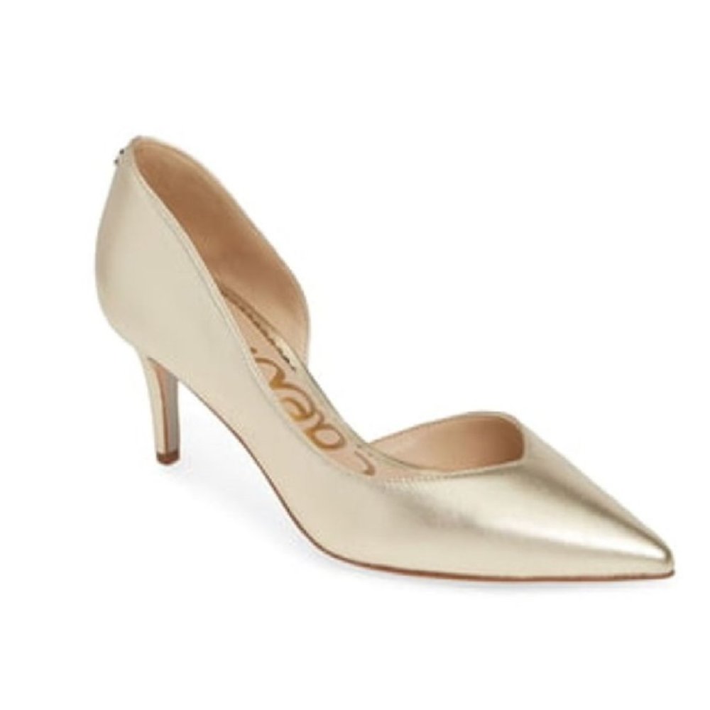 Jari GOLD LEATHER Short Pump Heels